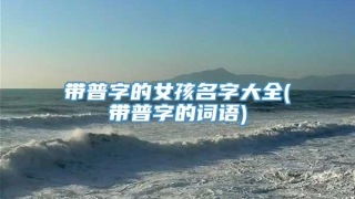 带普字的女孩名字大全(带普字的词语)
