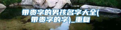 带贵字的男孩名字大全(带贵字的字)_重复