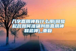 八字喜用神有什么用(周易起名如何准确判断喜用神和忌神)_重复