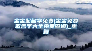宝宝起名字免费(宝宝免费取名字大全免费查询)_重复