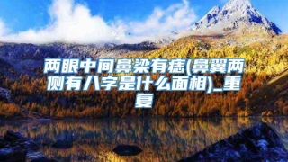 两眼中间鼻梁有痣(鼻翼两侧有八字是什么面相)_重复