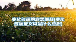 变化多端的意思解释(变化多端近义词是什么意思)