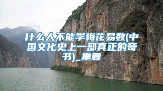 什么人不能学梅花易数(中国文化史上一部真正的奇书)_重复