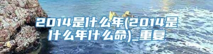2014是什么年(2014是什么年什么命)_重复
