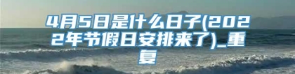 4月5日是什么日子(2022年节假日安排来了)_重复