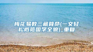 梅花易数三藏算命(一文轻松概览国学全貌)_重复