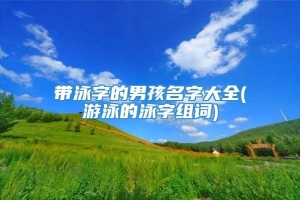 带泳字的男孩名字大全(游泳的泳字组词)