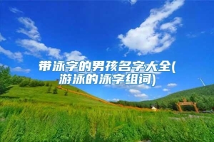 带泳字的男孩名字大全(游泳的泳字组词)