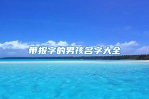 带报字的男孩名字大全