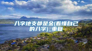 八字地支都是金(看懂自己的八字)_重复