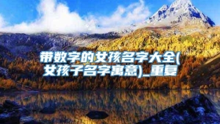 带数字的女孩名字大全(女孩子名字寓意)_重复