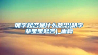 朝字起名是什么意思(朝字辈宝宝起名)_重复