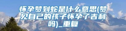 怀孕梦到蛇是什么意思(梦见自己的孩子怀孕了吉利吗)_重复