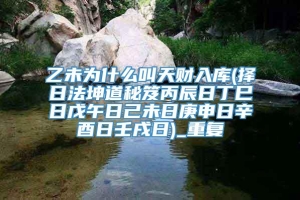 乙未为什么叫天财入库(择日法坤道秘笈丙辰日丁巳日戊午日己未日庚申日辛酉日壬戌日)_重复