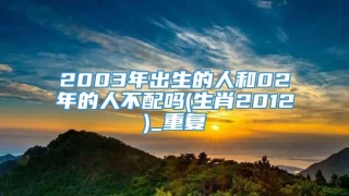 2003年出生的人和02年的人不配吗(生肖2012)_重复