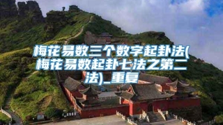 梅花易数三个数字起卦法(梅花易数起卦七法之第二法)_重复