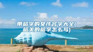 带韶字的女孩名字大全(韶关的韶字怎么写)