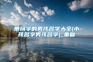 带珂字的男孩名字大全(小孩名字男孩名字)_重复