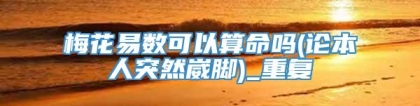 梅花易数可以算命吗(论本人突然崴脚)_重复