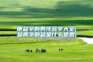 带益字的男孩名字大全(益两字的益是什么意思)