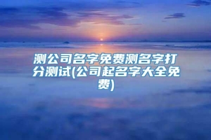 测公司名字免费测名字打分测试(公司起名字大全免费)