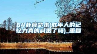 64卦算命术(成年人的记忆力真的减退了吗)_重复