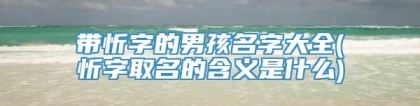 带忻字的男孩名字大全(忻字取名的含义是什么)