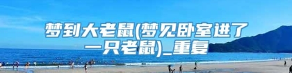 梦到大老鼠(梦见卧室进了一只老鼠)_重复