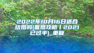 2022年10月16日适合结婚吗(备婚攻略丨2021已过半)_重复