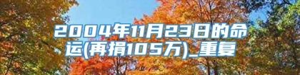 2004年11月23日的命运(再捐105万)_重复