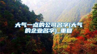 大气一点的公司名字(大气的企业名字)_重复