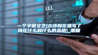 一个字很文艺(古诗梅花描写了梅花什么和什么的品格)_重复