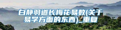 白静羽道长梅花易数(关于易学方面的东西)_重复