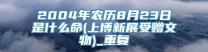 2004年农历8月23日是什么命(上博新展受赠文物)_重复