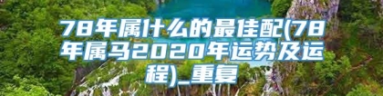 78年属什么的最佳配(78年属马2020年运势及运程)_重复