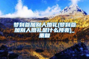 梦到参加别人婚礼(梦到参加别人婚礼是什么预兆)_重复