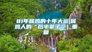 81年属鸡的十年大运(属鸡人的“后半辈子”)_重复