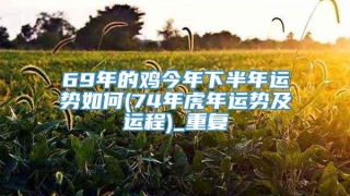 69年的鸡今年下半年运势如何(74年虎年运势及运程)_重复