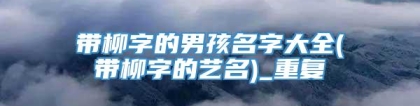 带柳字的男孩名字大全(带柳字的艺名)_重复