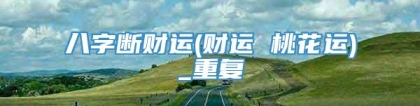 八字断财运(财运 桃花运)_重复