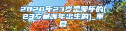2020年23岁是哪年的(23岁是哪年出生的)_重复