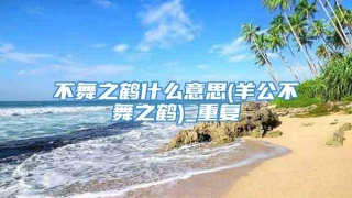 不舞之鹤什么意思(羊公不舞之鹤)_重复