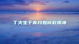 丁火生于寅月如何取用神