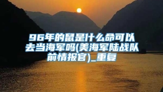 96年的鼠是什么命可以去当海军吗(美海军陆战队前情报官)_重复