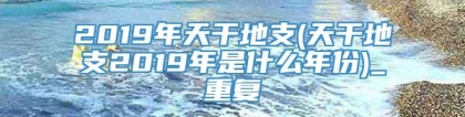 2019年天干地支(天干地支2019年是什么年份)_重复