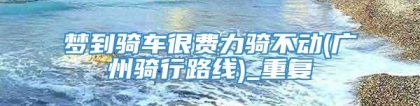 梦到骑车很费力骑不动(广州骑行路线)_重复