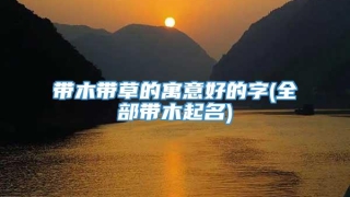 带木带草的寓意好的字(全部带木起名)