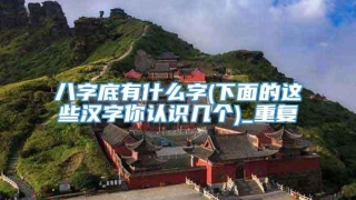 八字底有什么字(下面的这些汉字你认识几个)_重复