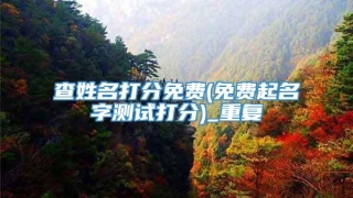 查姓名打分免费(免费起名字测试打分)_重复