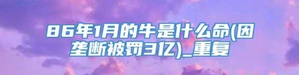 86年1月的牛是什么命(因垄断被罚3亿)_重复